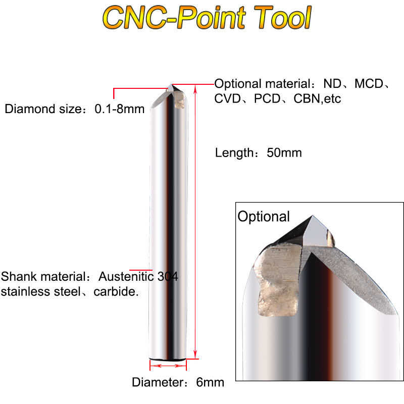 China 60mm Shank CVD ND Diamond Point Tool Milling Cutter factory